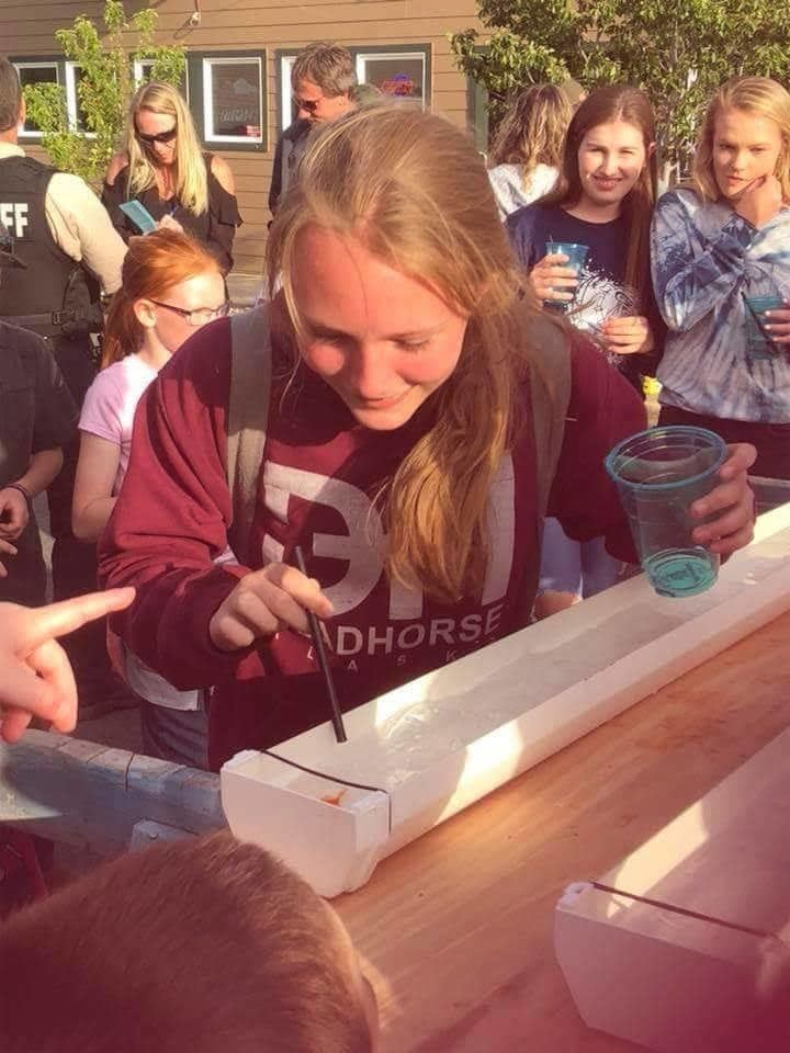 Goldfish races at June Picnic